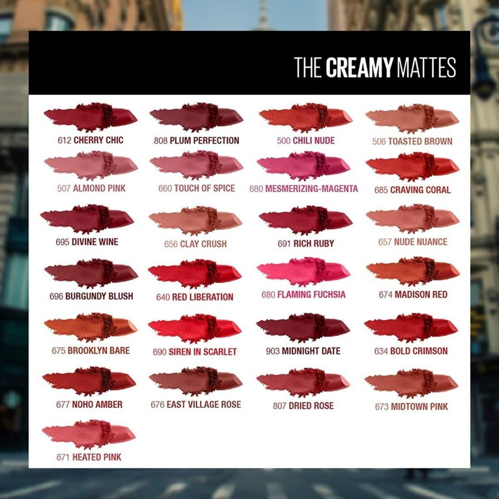 Maybelline Color Sensational Lipstick — lip makeup, matte finish, moisturizing formula.